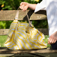 ストライプイエロー＆レザーストラップセット