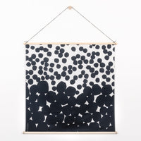 Hinoki wood hanging display pole with leather cord (Dark Brown)