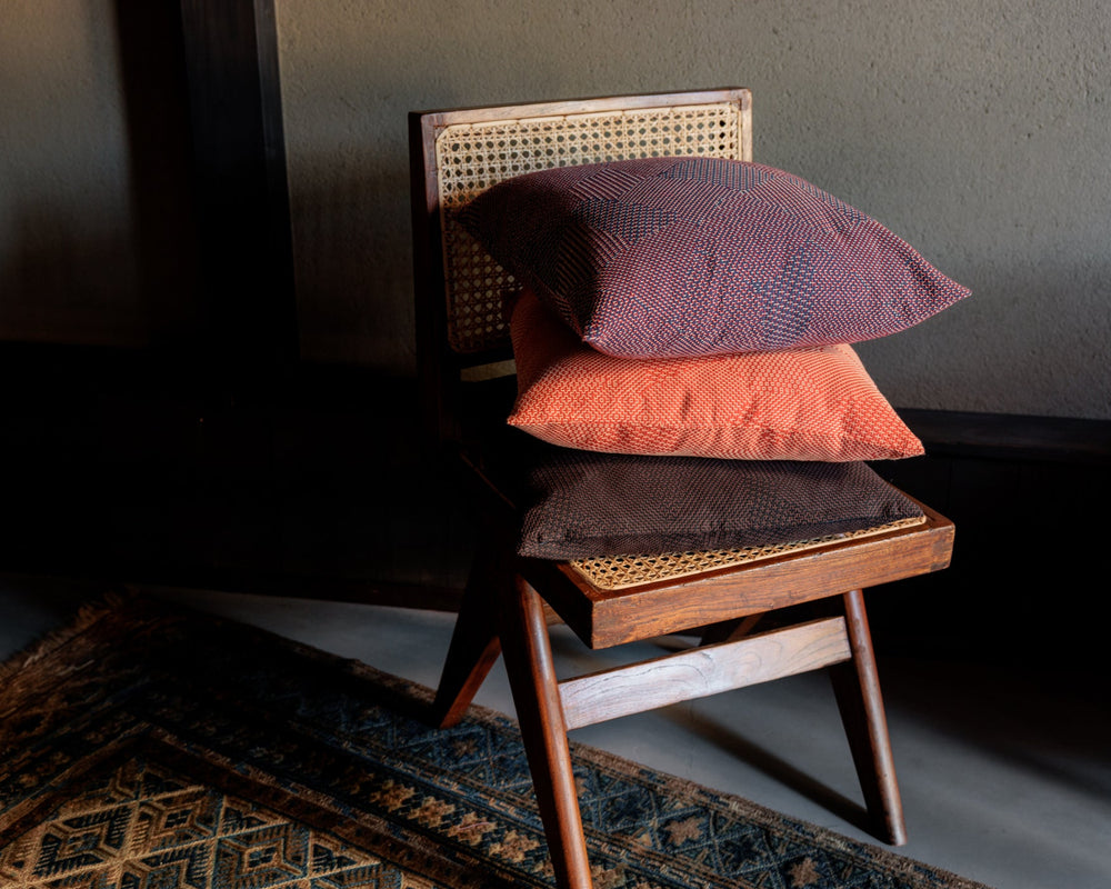 Sashiko Cushion Cover – Red on Navy (Link Collective Original Color)