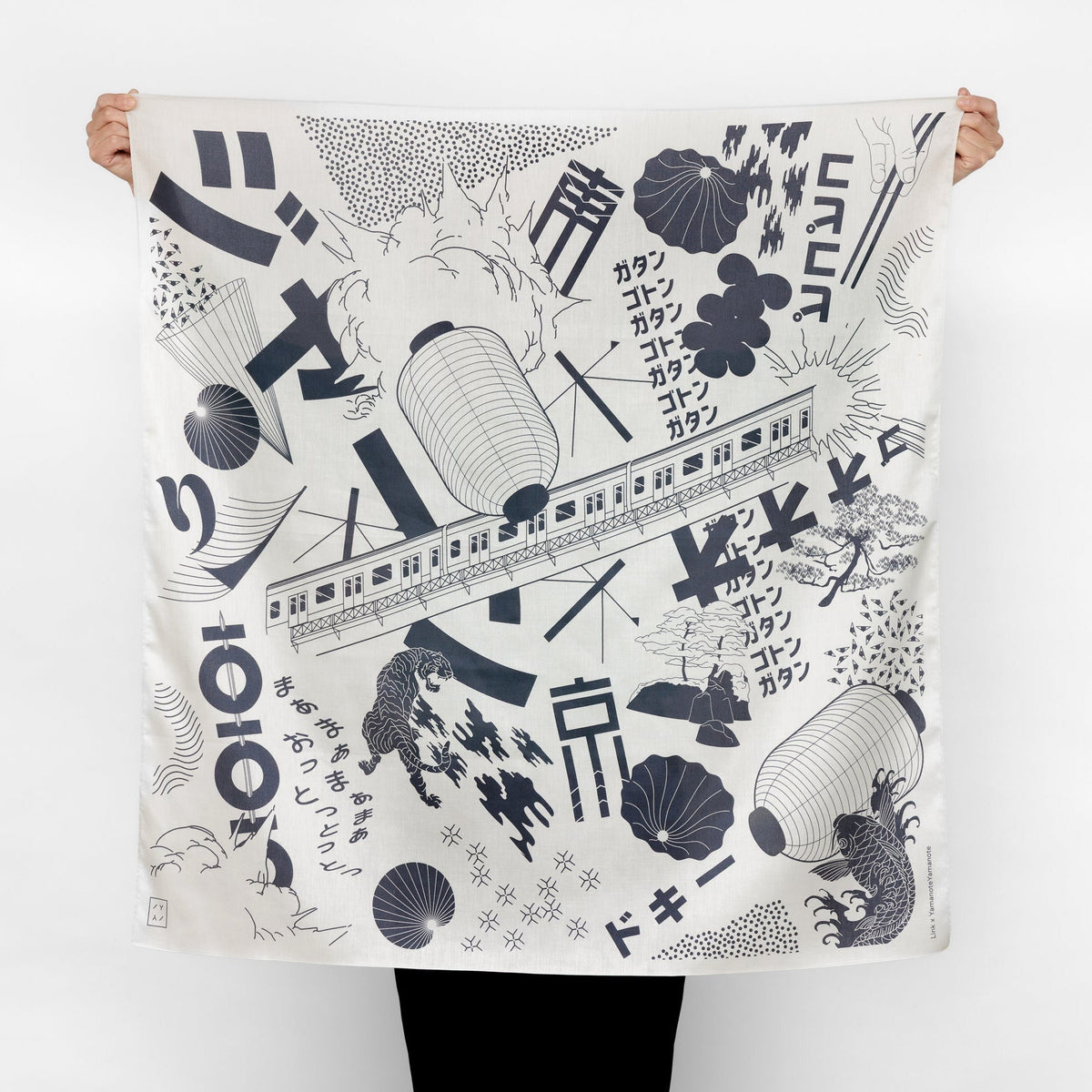 “Tokyo Manga Midnight Blue” Furoshiki Bag Set