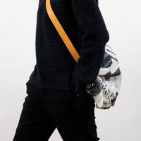 Tokyo Manga Midnight Blue & Mustard Adjustable Leather Carry Strap Set