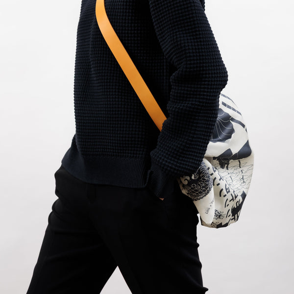 Tokyo Manga Midnight Blue & Mustard Adjustable Leather Carry Strap Set