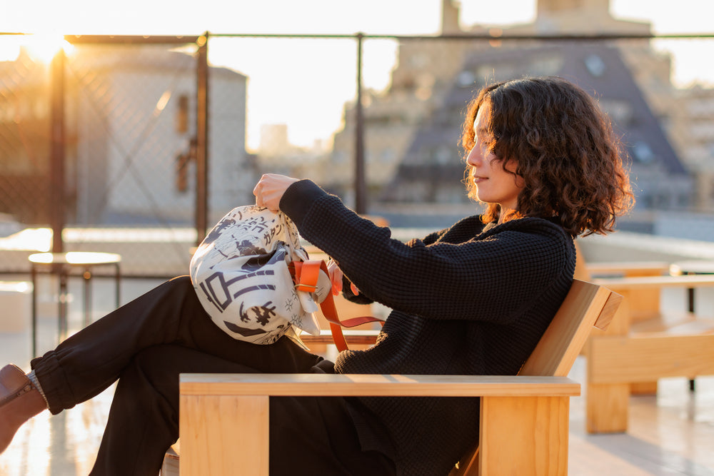 Tokyo Manga Midnight Blue & Orange Adjustable Leather Carry Strap Set