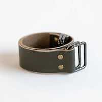 ストライプネイビー&レザーストラップセット