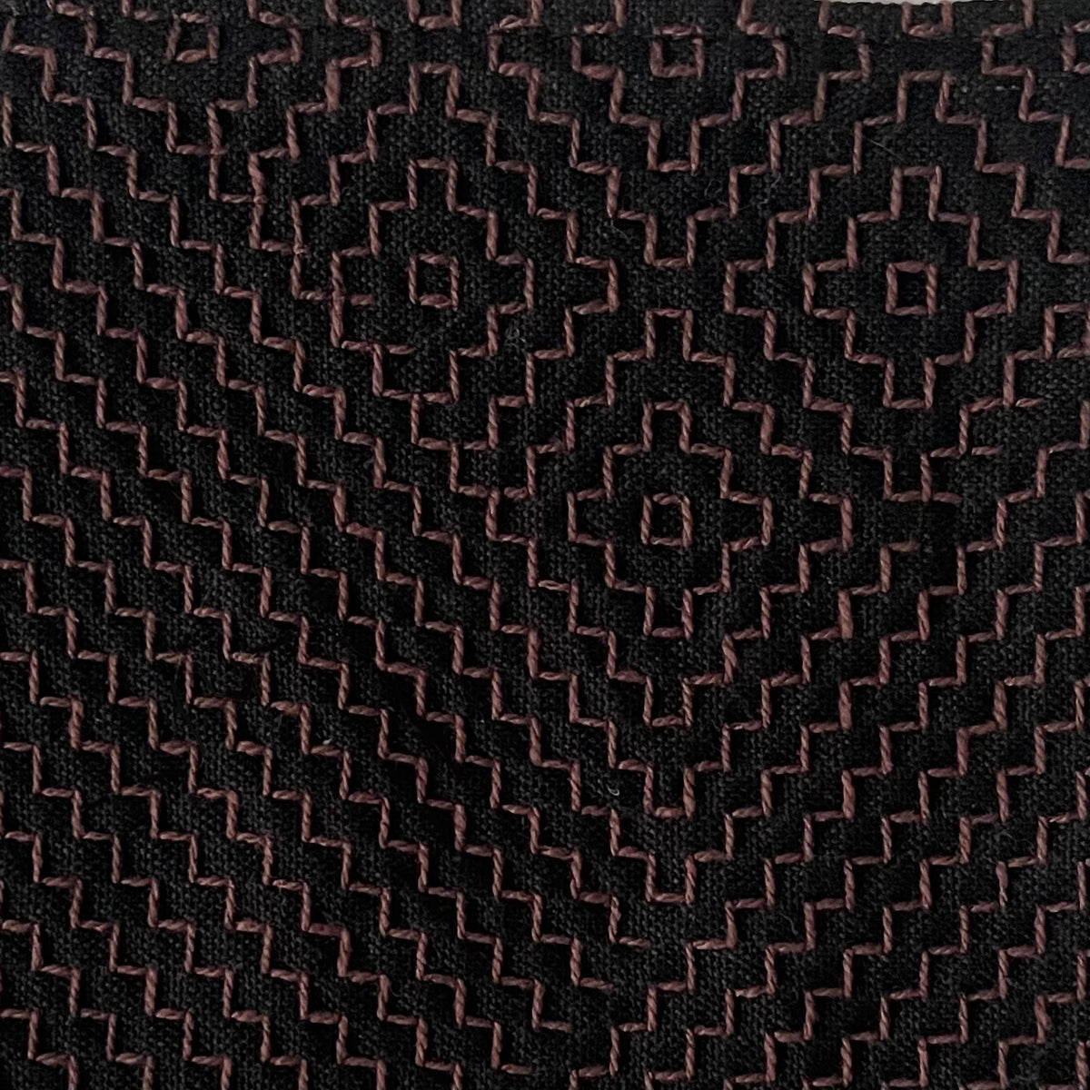 刺し子コースター　ブラウン