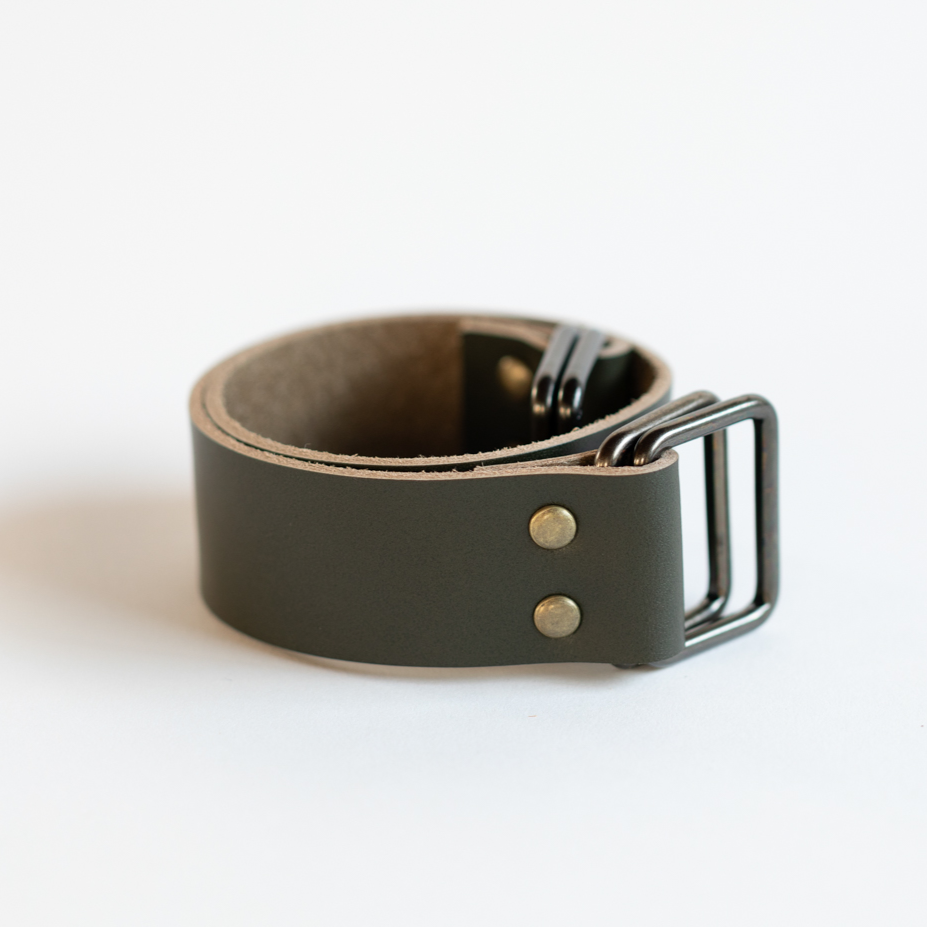 Dark Olive Leather carry strap