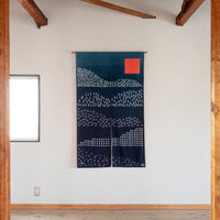 “Mountain Folds” Japanese Noren Hanging