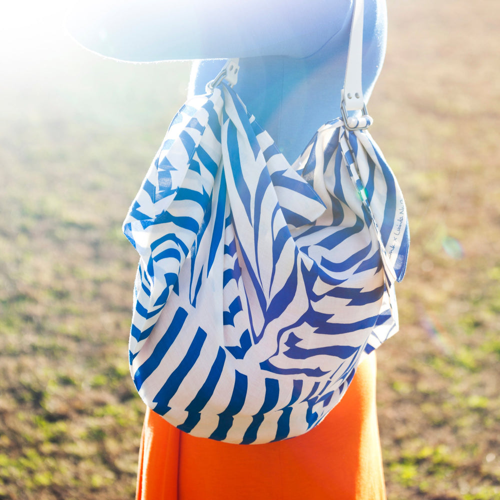 “Stripe” furoshiki (blue) bag