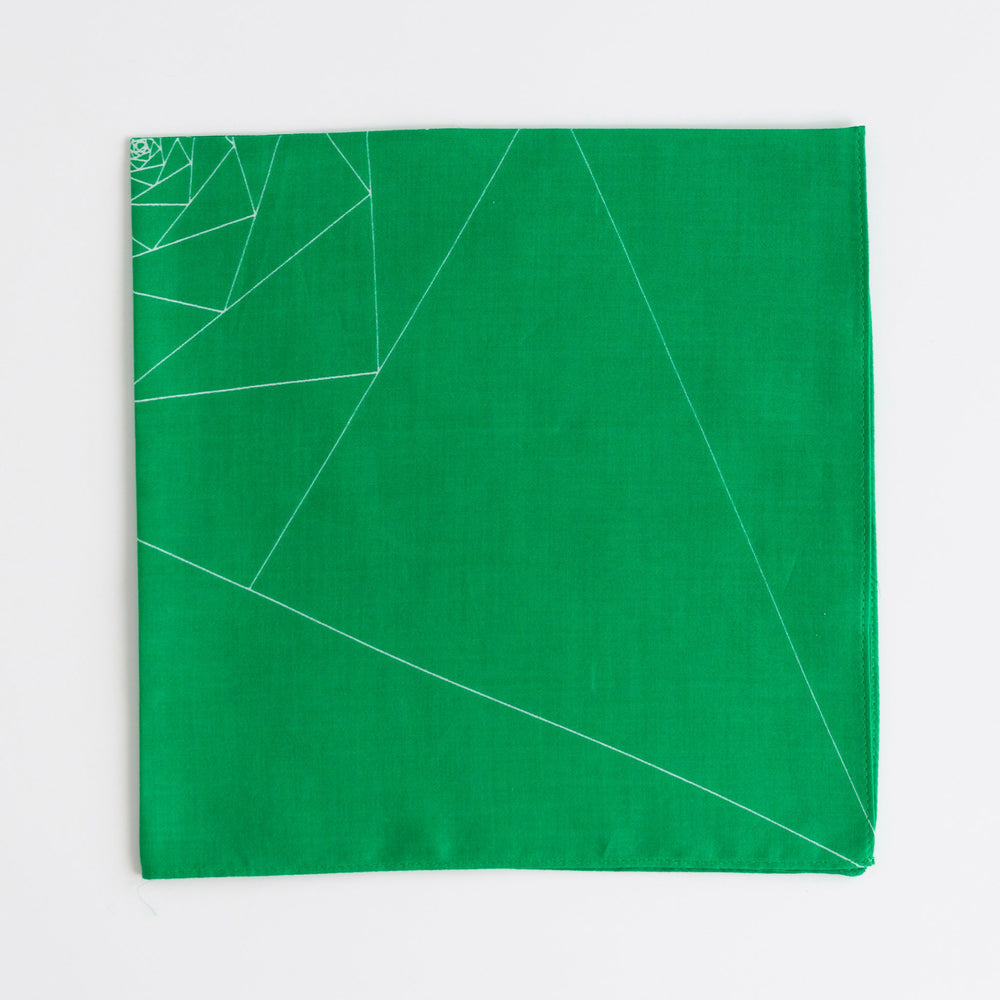 “Triangles” handkerchief in green and white