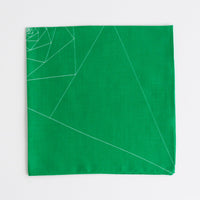 “Triangles” handkerchief in green and white